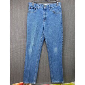 Faded Glory Mens Size 33x34 Blue Denim Jeans Classic Fit Straight Leg